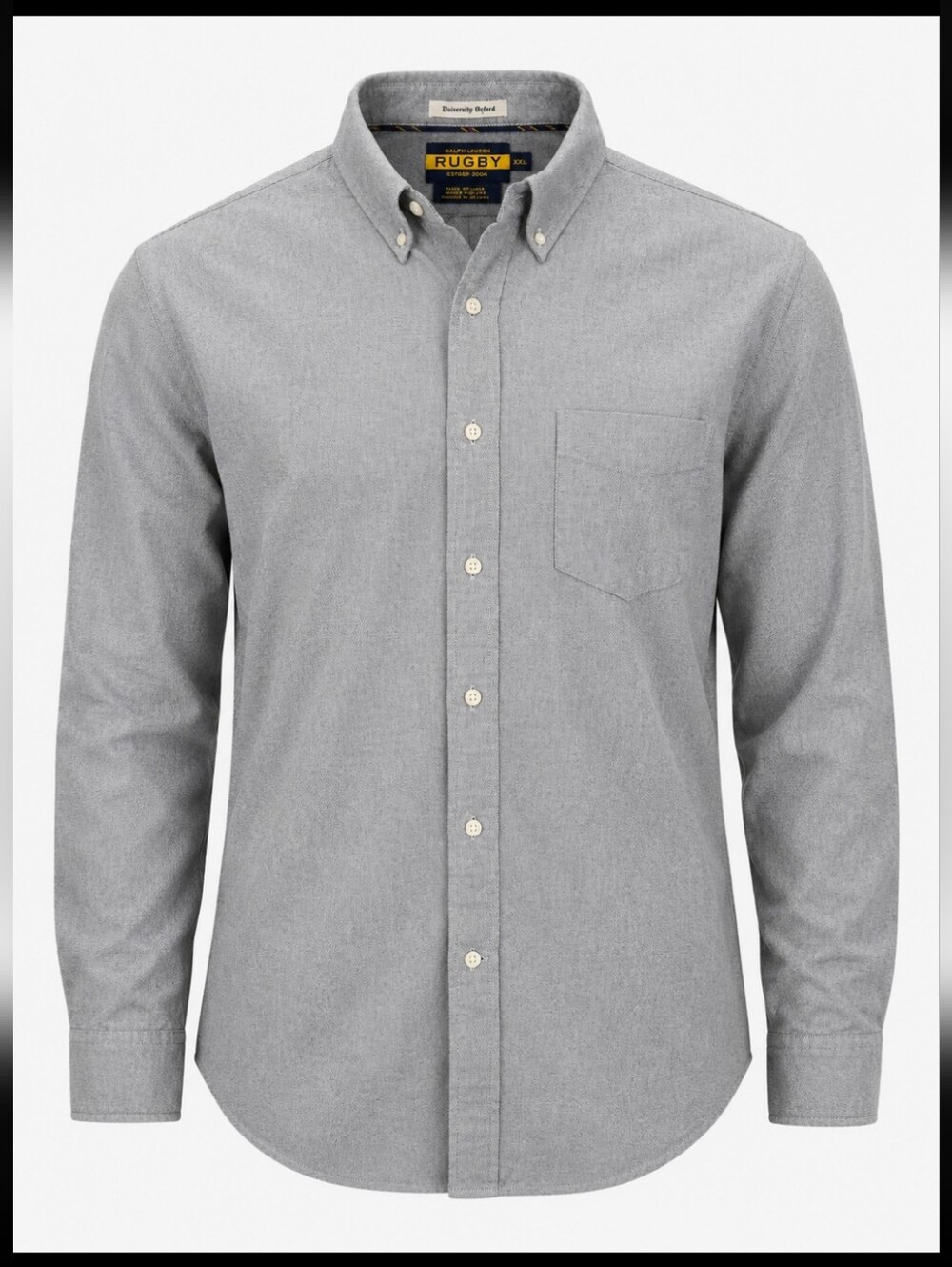 Ralph Lauren Rugby University Oxford Button Shirt XXL Gray Preppy Ivy League